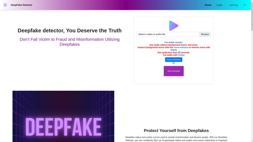 Deepfake Detector - Obt.ai